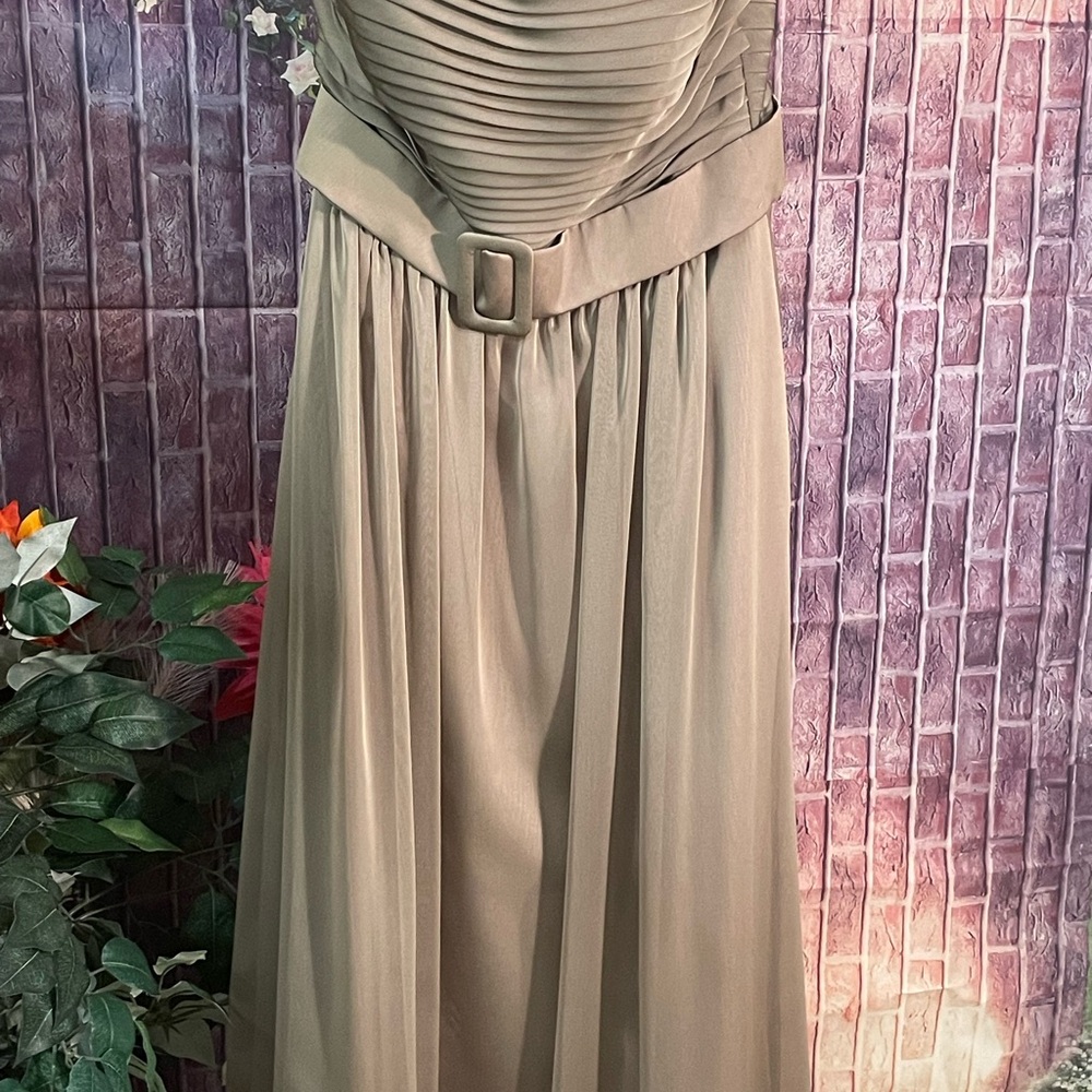 Bari Jay Olive Green Pleated Dress